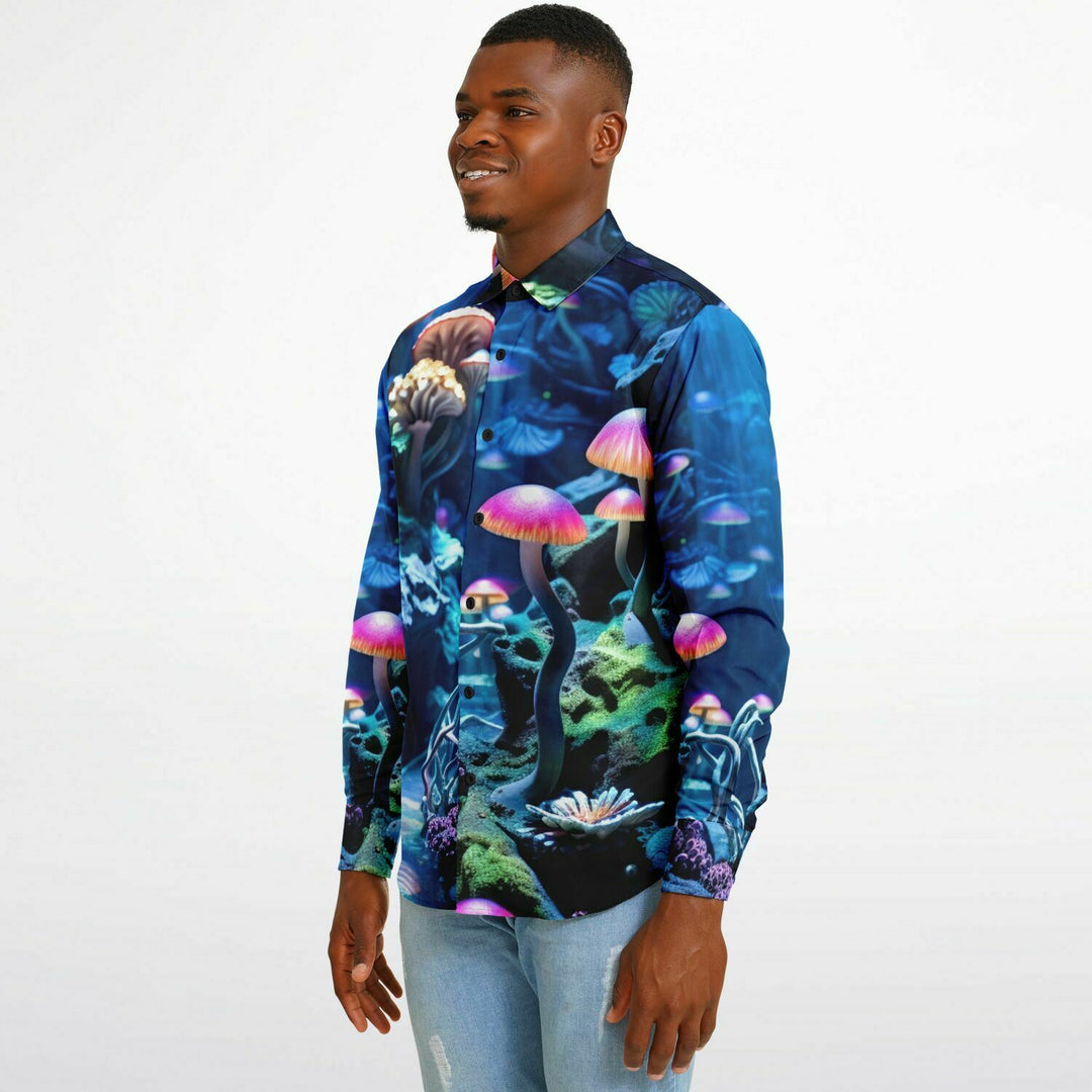 FLORALSHROOM Long Sleeve Button Down Shirt - AOP