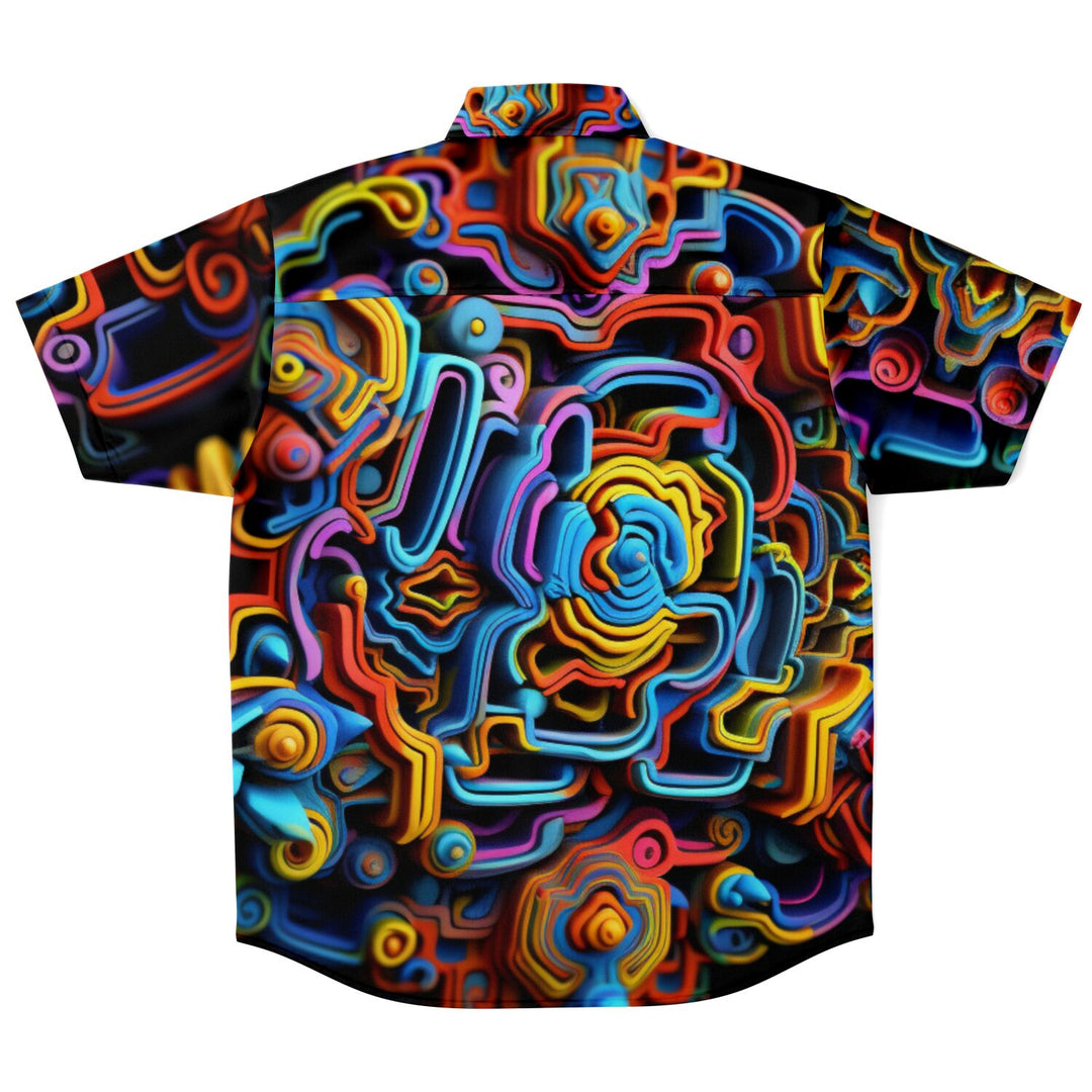 3D PROJECTION Short Sleeve Button Down Shirt