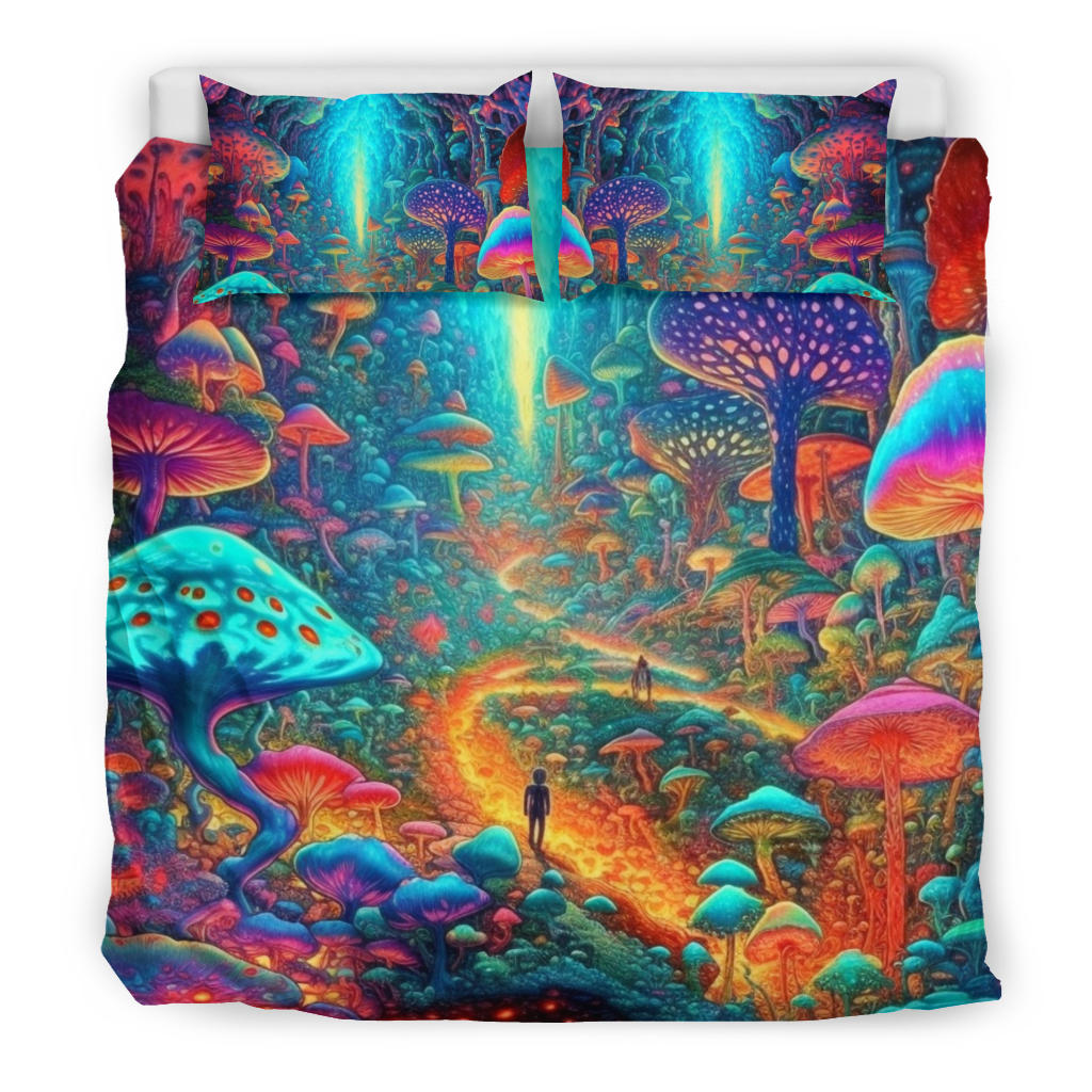 CYAN MUSHROOM TOWN BEDDING SET