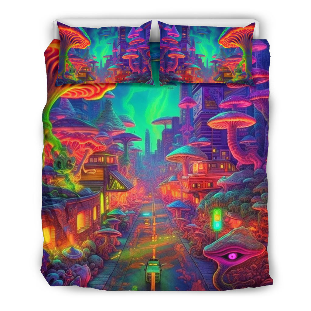 PURPLE MUSHROOM NIGHTS BEDDING SET