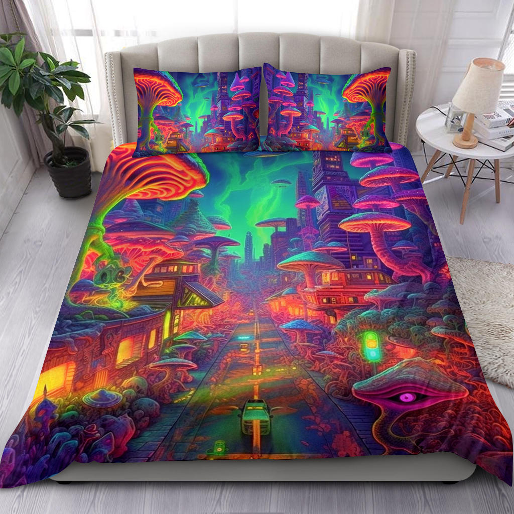 PURPLE MUSHROOM NIGHTS BEDDING SET