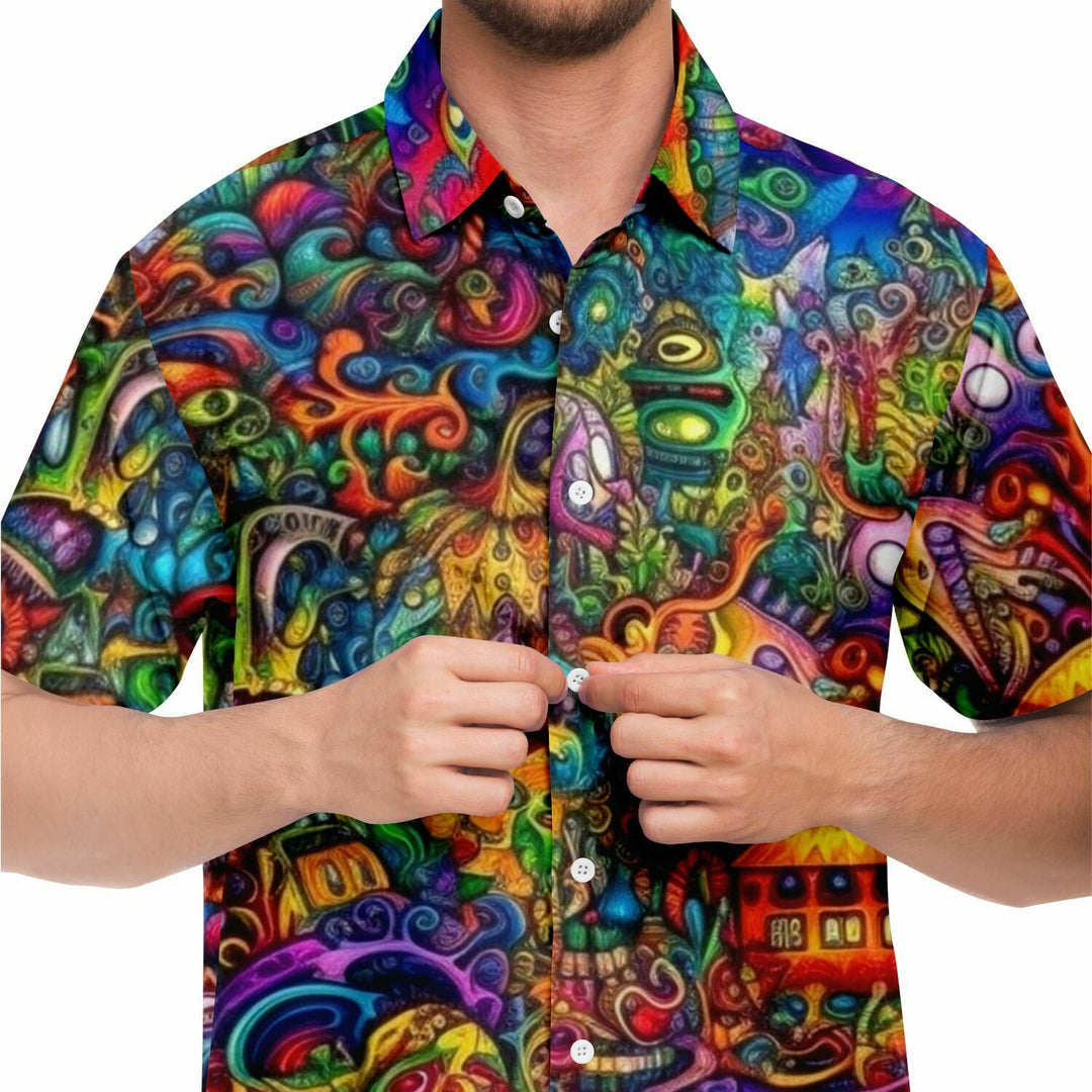 DEEP TRIP Short Sleeve Button Down Shirt