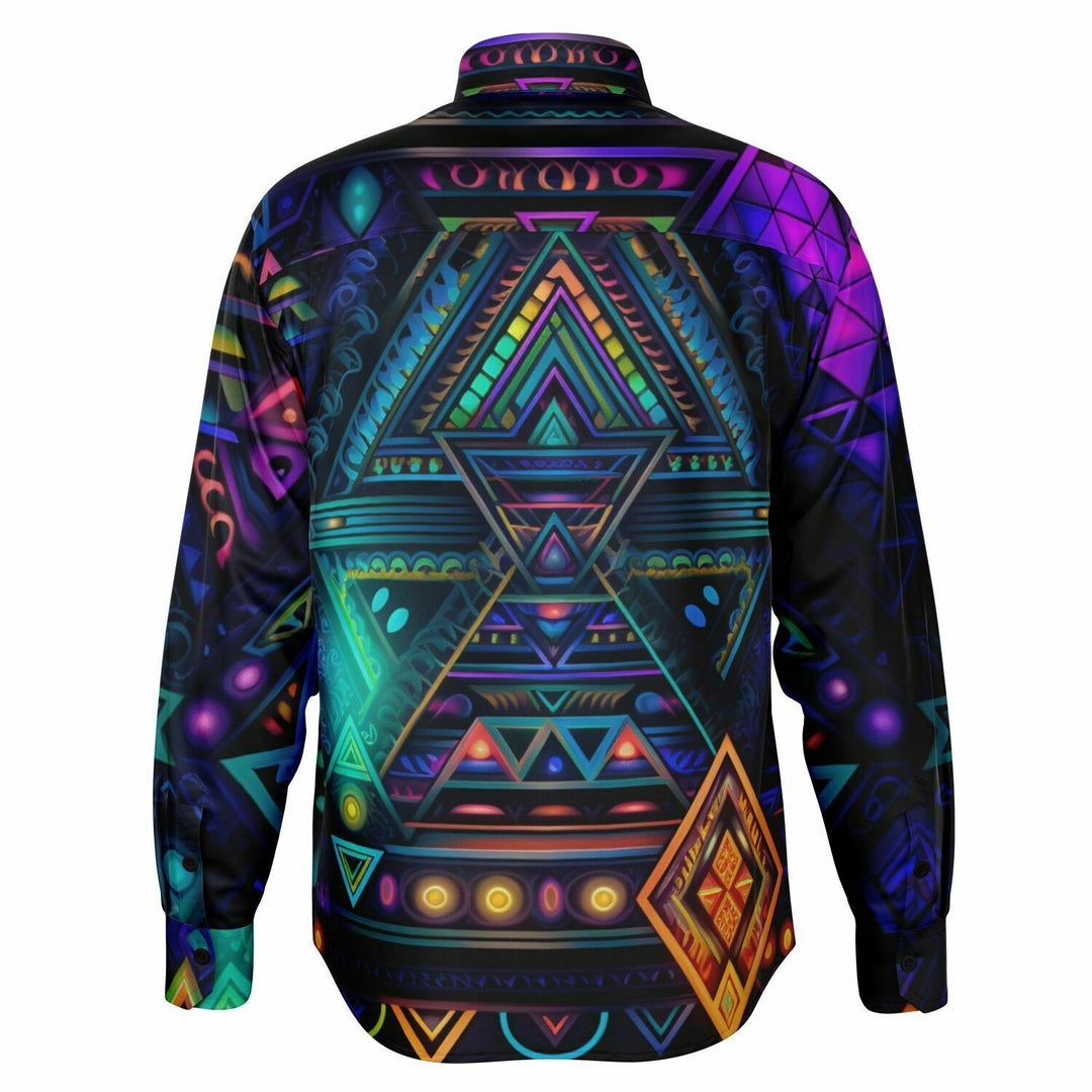 NEON LIGHTS Long Sleeve Button Down Shirt