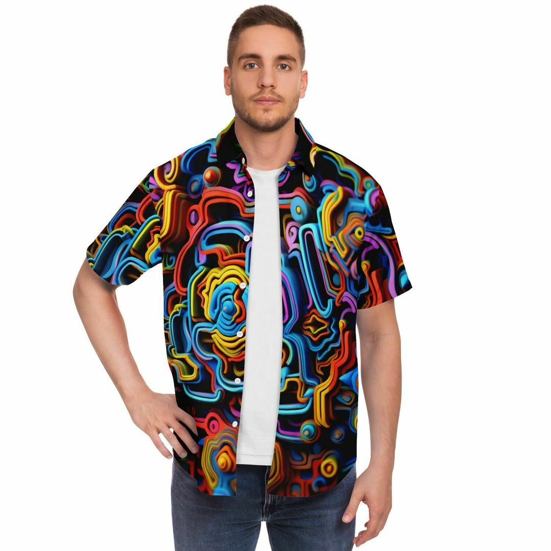 3D PROJECTION Short Sleeve Button Down Shirt