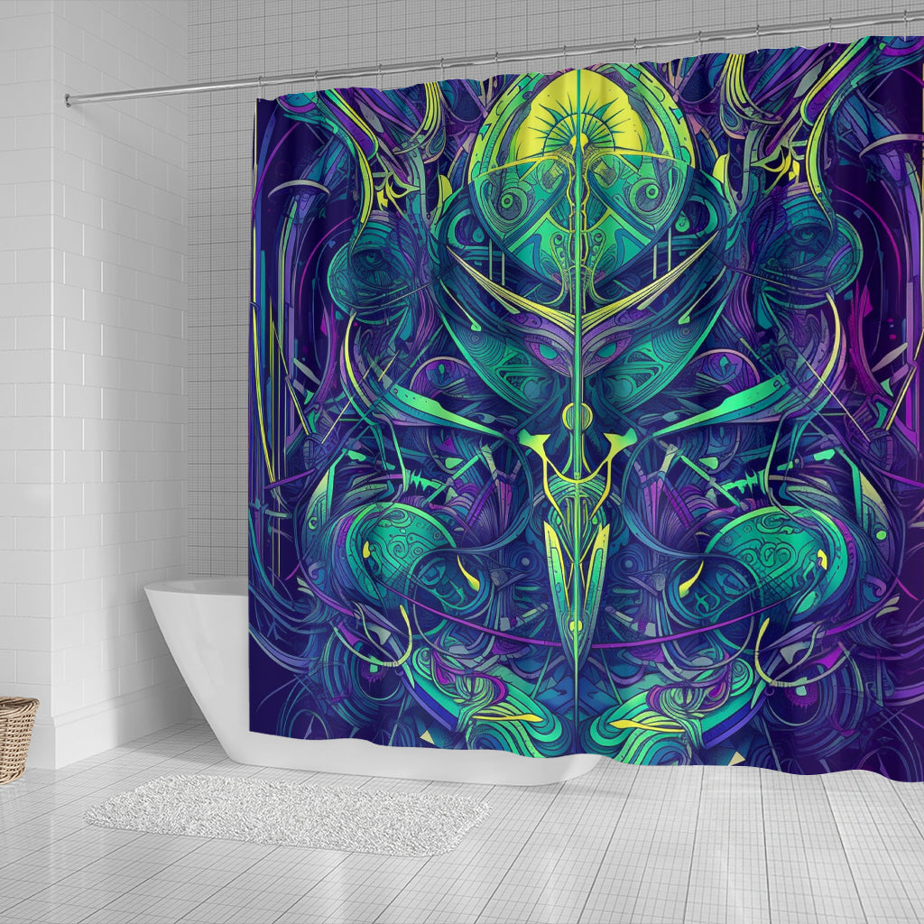 GREEN BEATLE SHOWER CURTAIN