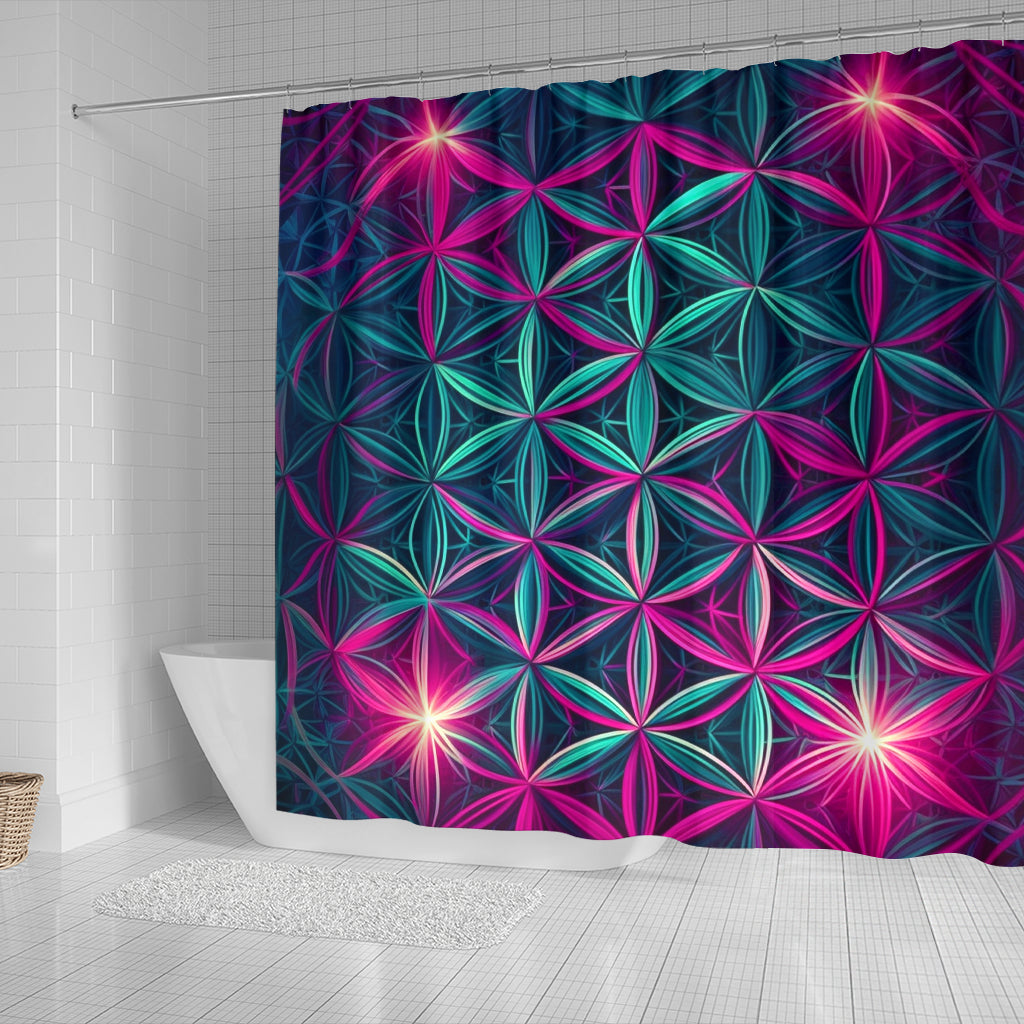 FLOWER LIFE ZOOM SHOWER CURTAIN