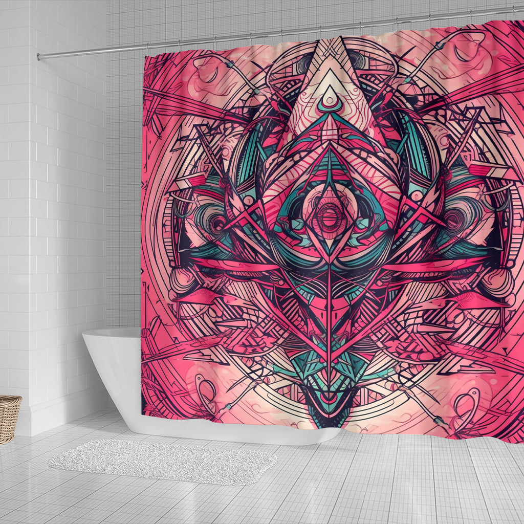 PINK SYMMETRY SHOWER CURTAIN