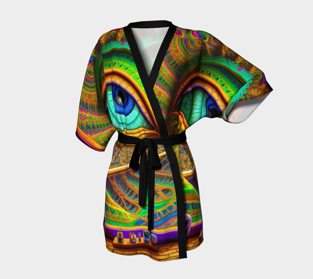 Eye Swirl Kimono Robe