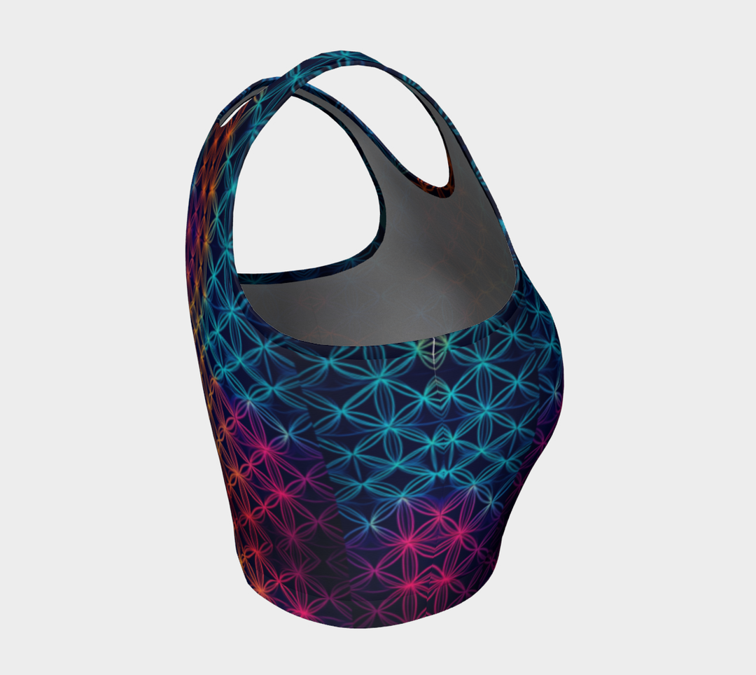 RAINBOW FLOWER OF LIFE CROP TOP