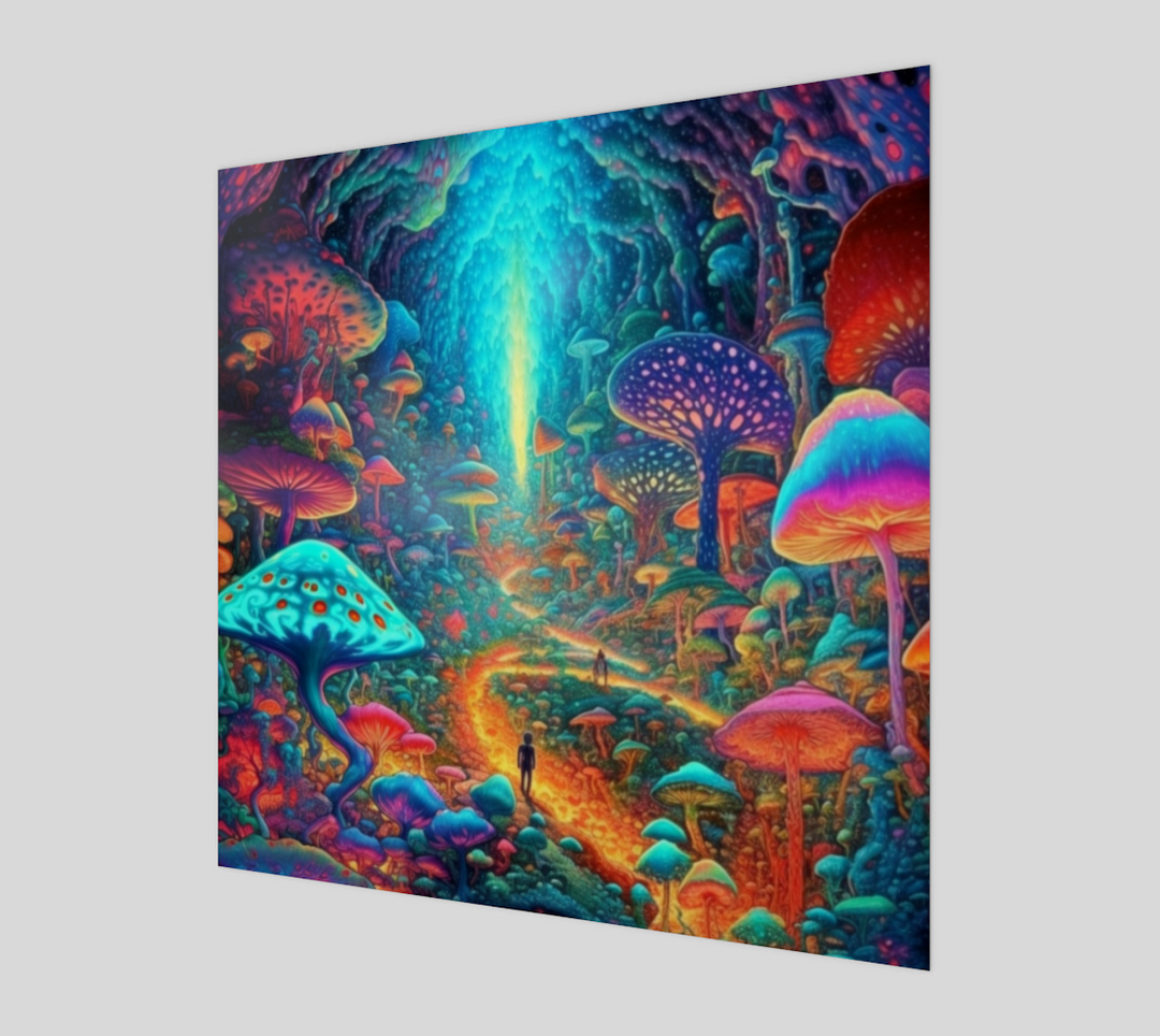 UV SHROOM PATHWAY ART PRINT