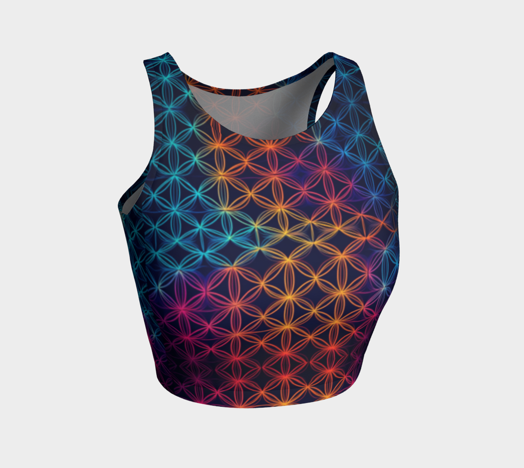 RAINBOW FLOWER OF LIFE CROP TOP