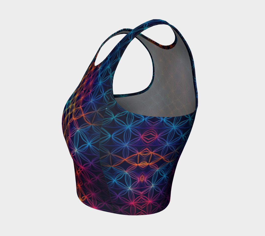 RAINBOW FLOWER OF LIFE CROP TOP