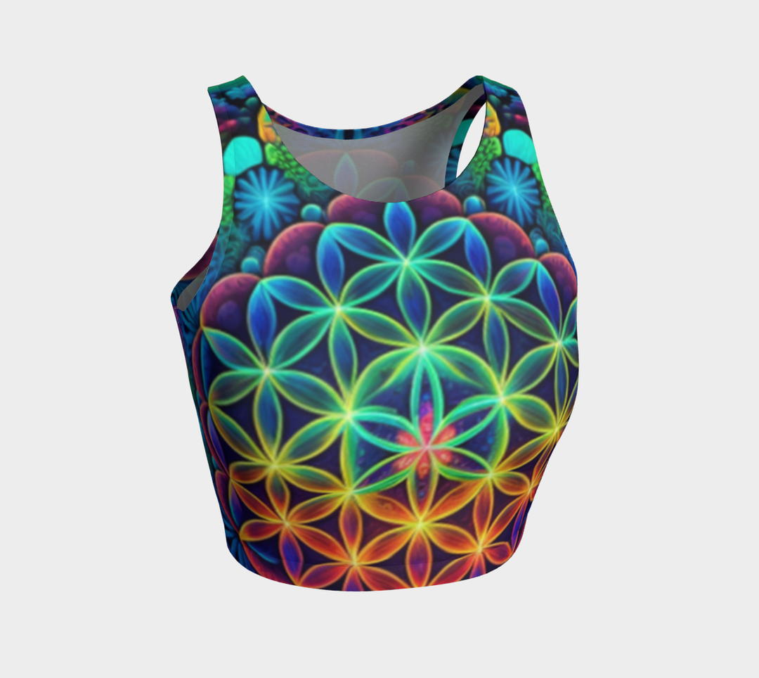 FLOWER OF LIFE RAINBOW CROP TOP