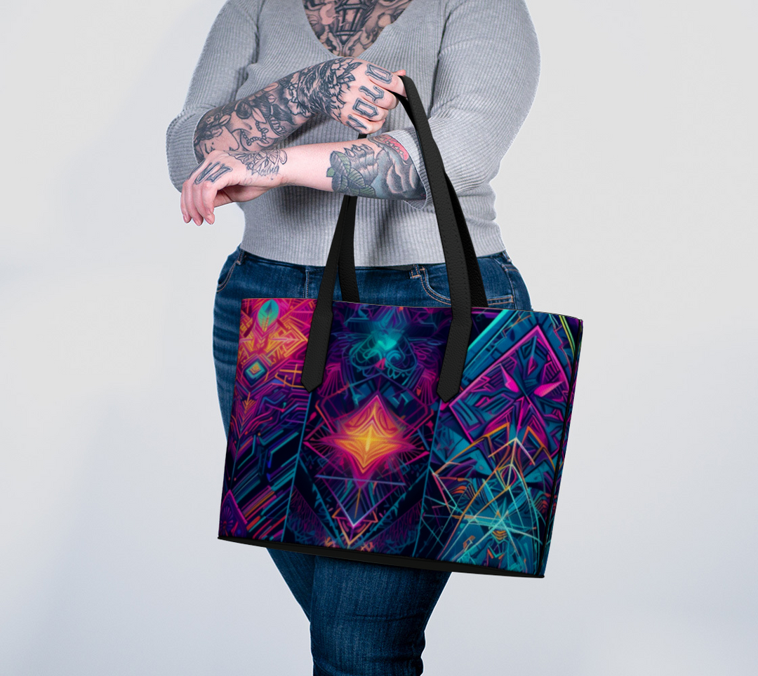 ULTRAVIOLET VEGAN LEATHER TOTE BAG