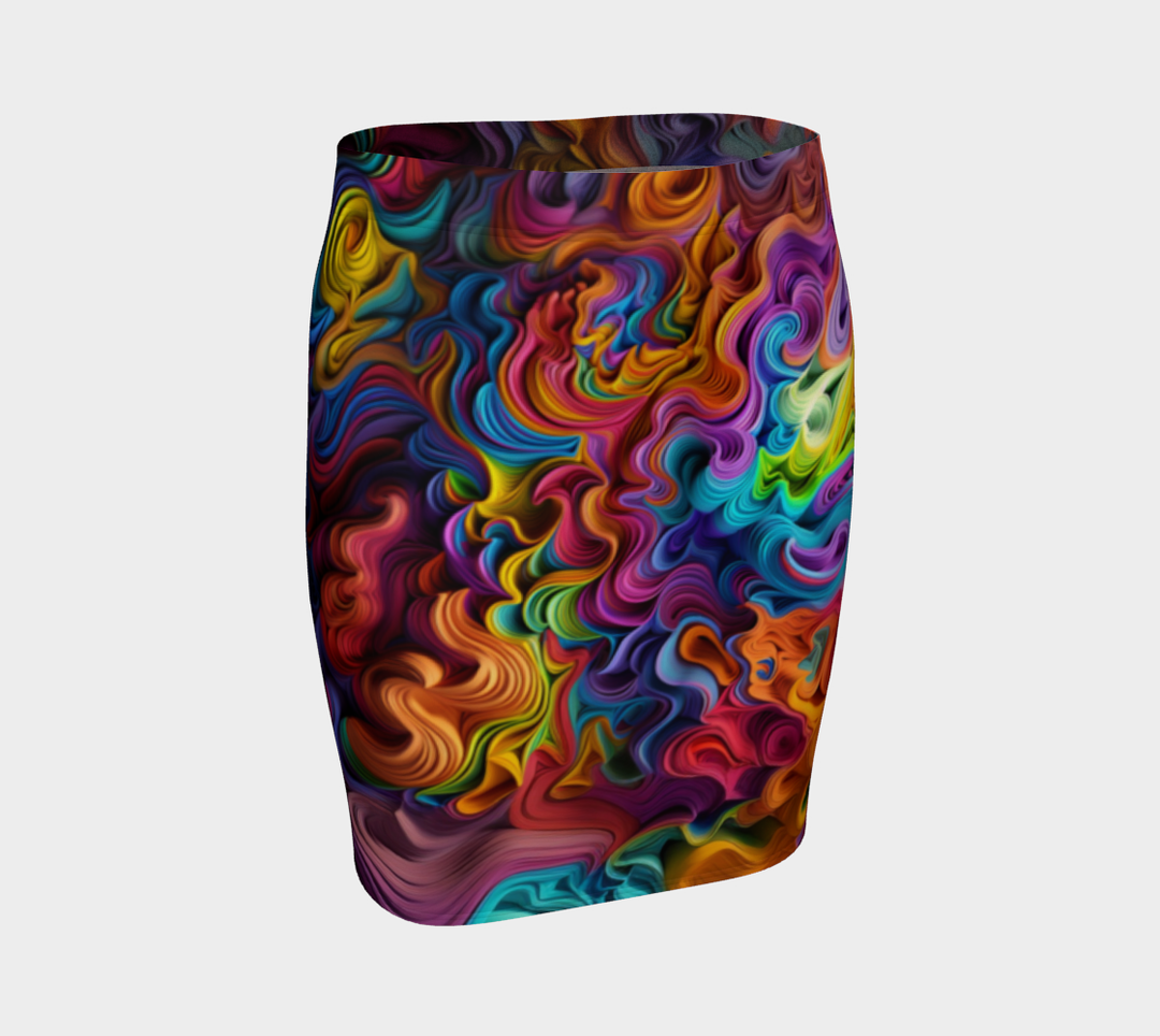 COLOR SPLASH FITTED SKIRT