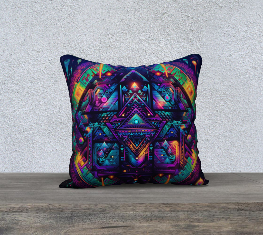 CYBER LIGHTS 18" x 18" PILLOW CASE