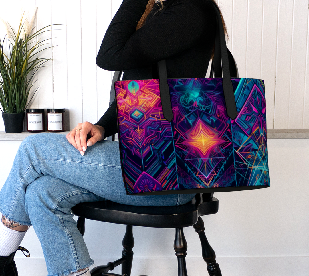 ULTRAVIOLET VEGAN LEATHER TOTE BAG