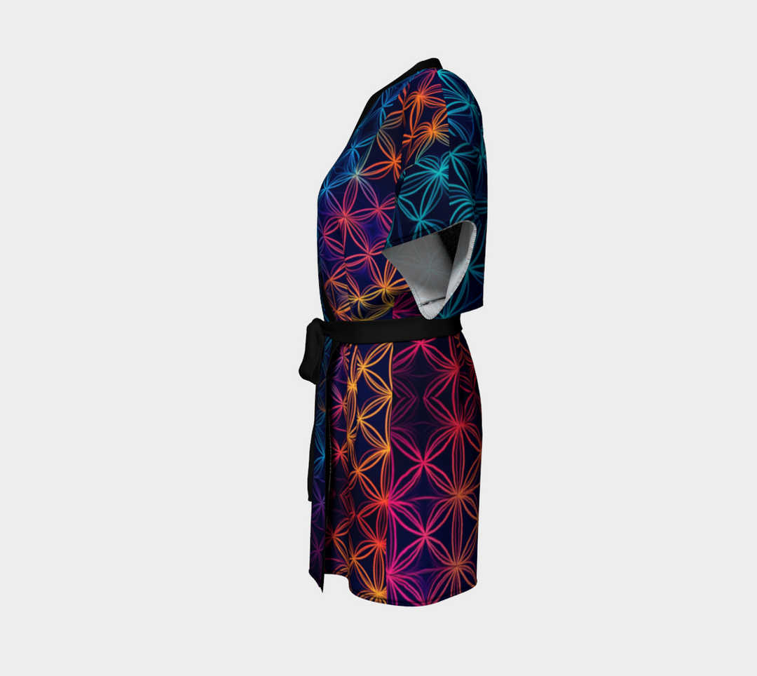 RAINBOW FLOWER OF LIFE KIMONO ROBE