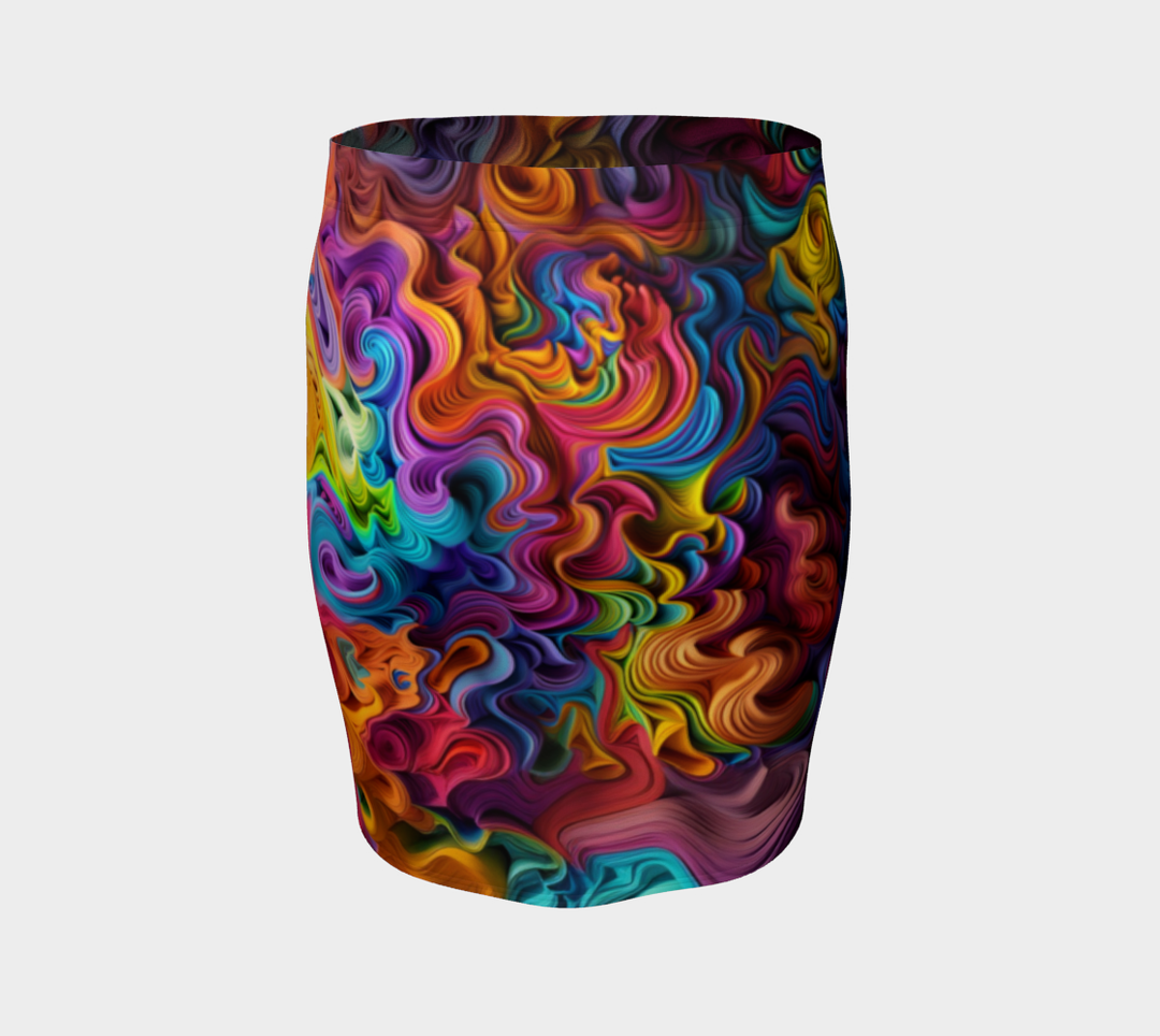 COLOR SPLASH FITTED SKIRT