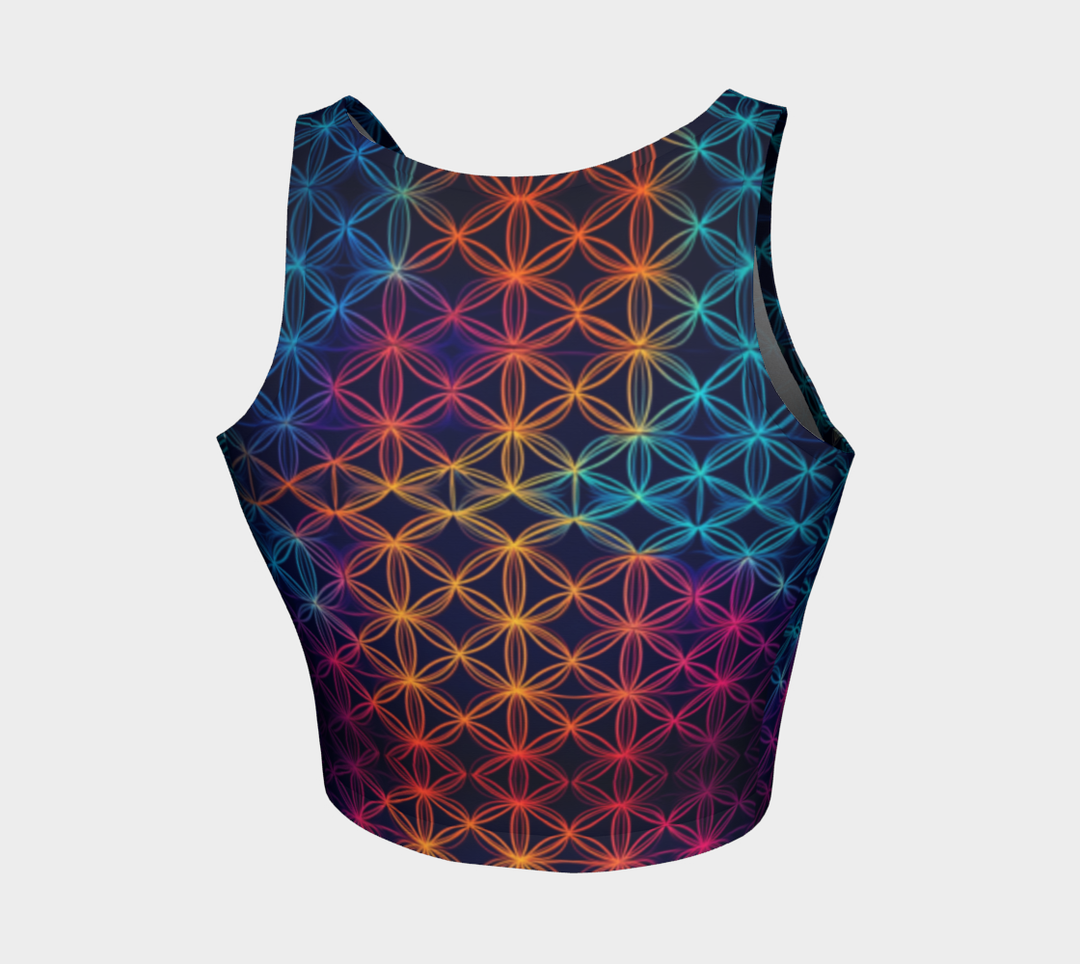 RAINBOW FLOWER OF LIFE CROP TOP