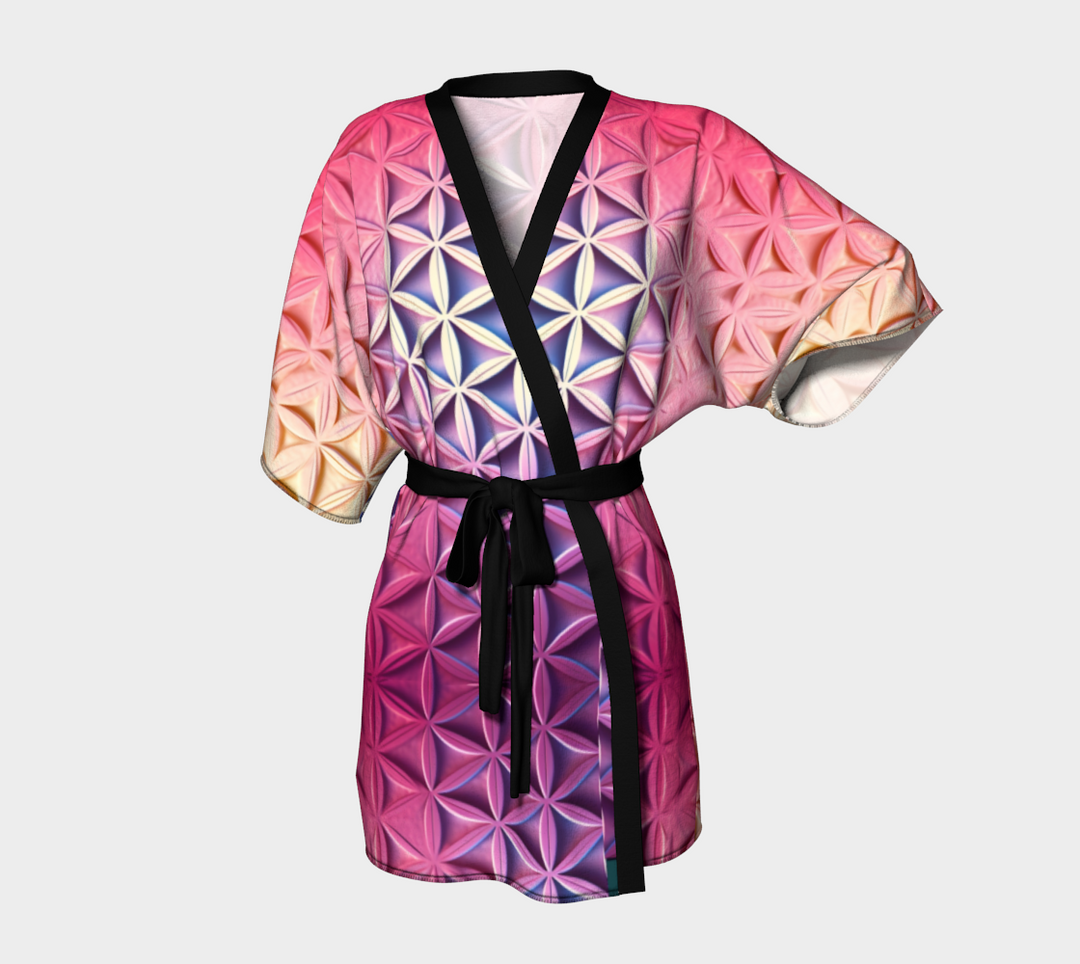 PASTEL PINK FLOWER LIFE KIMONO ROBE