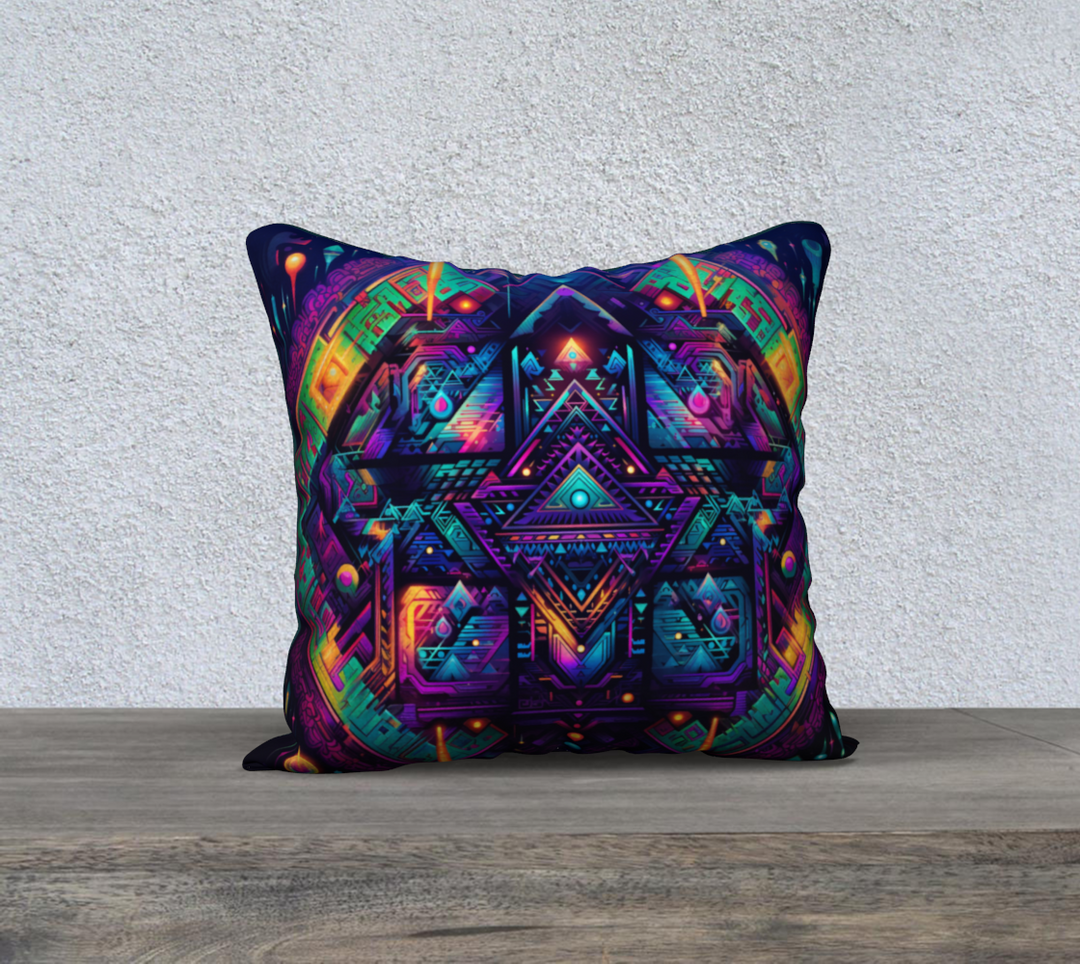 CYBER LIGHTS 18" x 18" PILLOW CASE