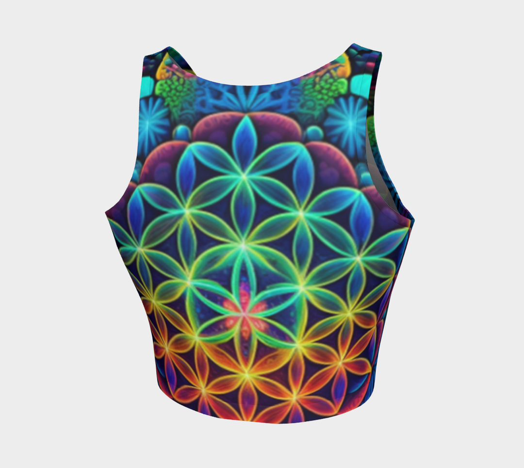 FLOWER OF LIFE RAINBOW CROP TOP