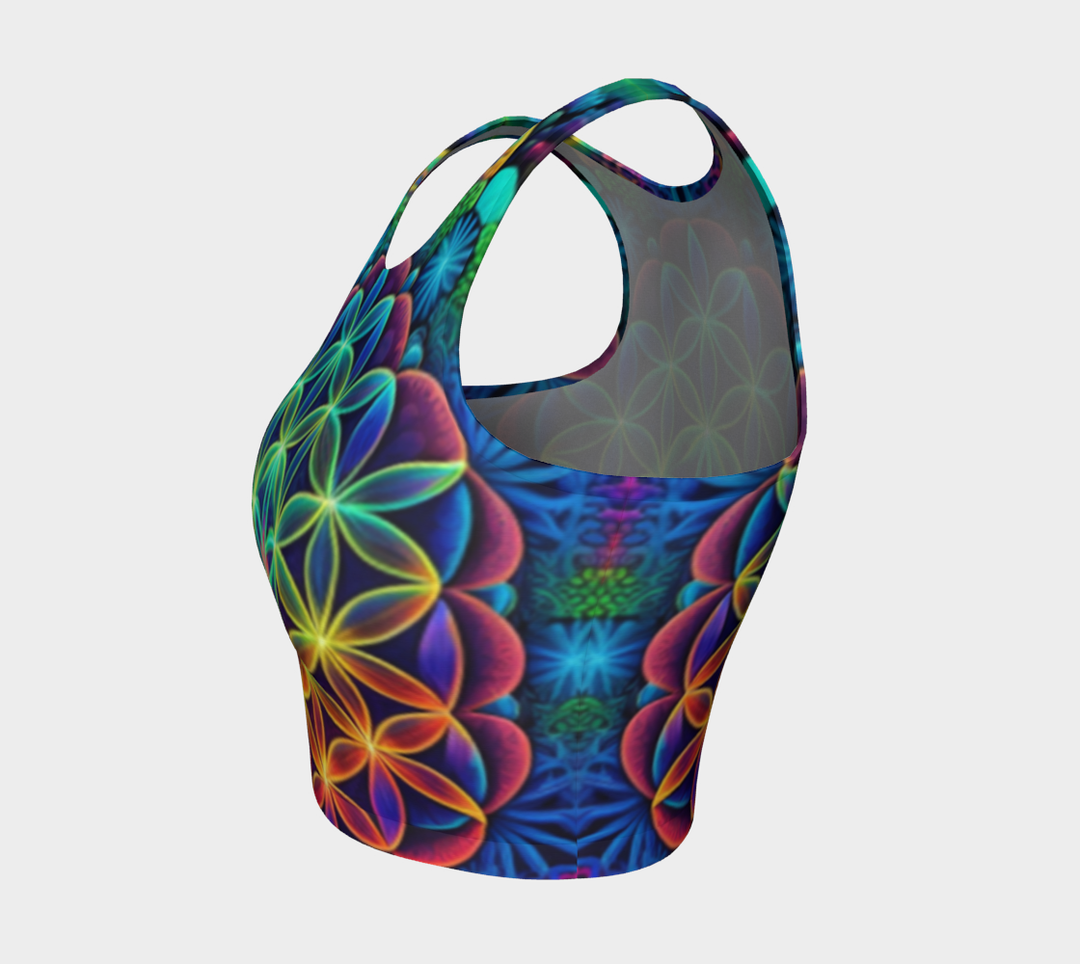 FLOWER OF LIFE RAINBOW CROP TOP